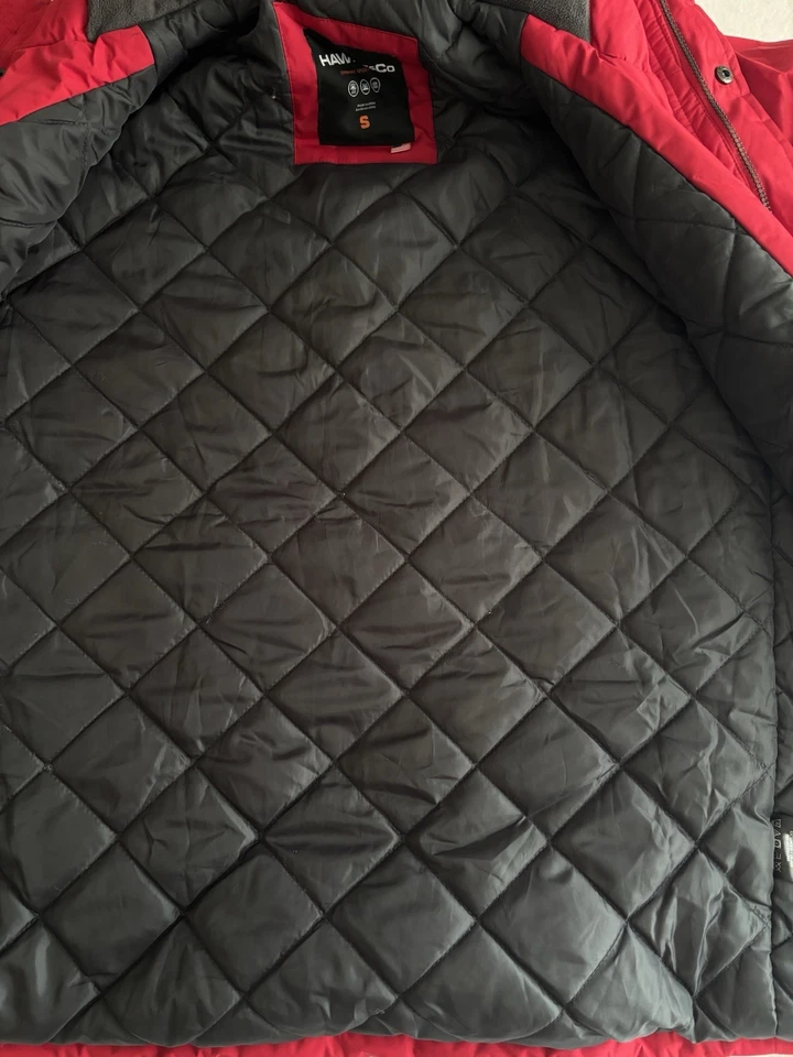 Hawke & Co Winter Jacket Red Hooded  Small Quilted Zip Up - Image 2 of 4