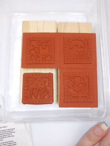 New 1999 Country Collections Stampin Up Wood Rubber Stamp Set of 4 Retired 1 Use - Picture 6 of 11