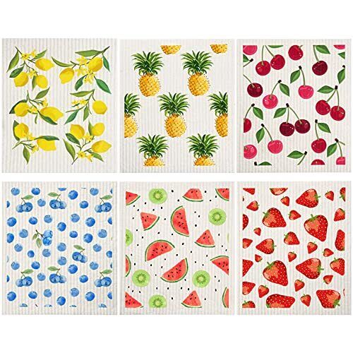 6 Pack Reusable Swedish Kitchen Dishcloths Absorbent Cleaning Cloths Dish Towel - Picture 1 of 7