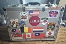 VINTAGE ZENZA BRONICA ALUMINUM CAMERA CASE LEICA WORLD STICKERS