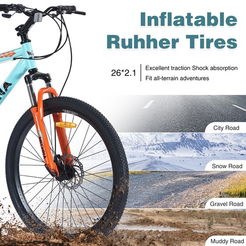 MEGHNA Full Dual Suspension Mountain Bike 26 Inch Wheels Mountain Bike for Adult - Picture 4 of 8