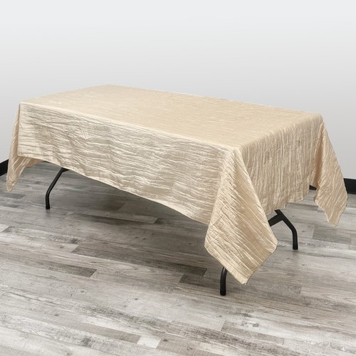 YCC Linens - 60 x 102 Inch Rectangular Crinkle Taffeta Tablecloths for weddings - Picture 4 of 19