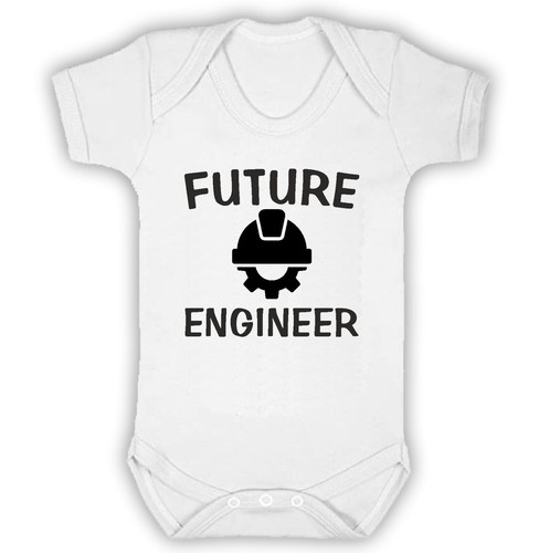 FUTURE ENGINEER Baby Bodysuit Babygrow Vest Geeky Funny Gift Mum Dad Baby Shower - Picture 7 of 22