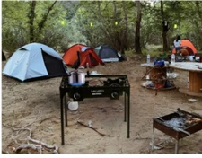 Propane camping stove with stand 2 STOVE Burner NIKATTO USA STOCK