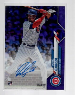 ROBEL GARCIA 2020 TOPPS CHROME PURPLE REFRACTOR ROOKIE AUTO CARD #RA-RG  /250