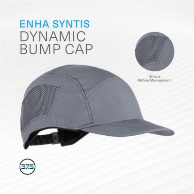 Bump Cap Syntis Dynamic – Copricapo Di Sicurezza Termoregolato EN812, Leggero E Traspirante, Per Automotive Ed Edilizia, Grigio