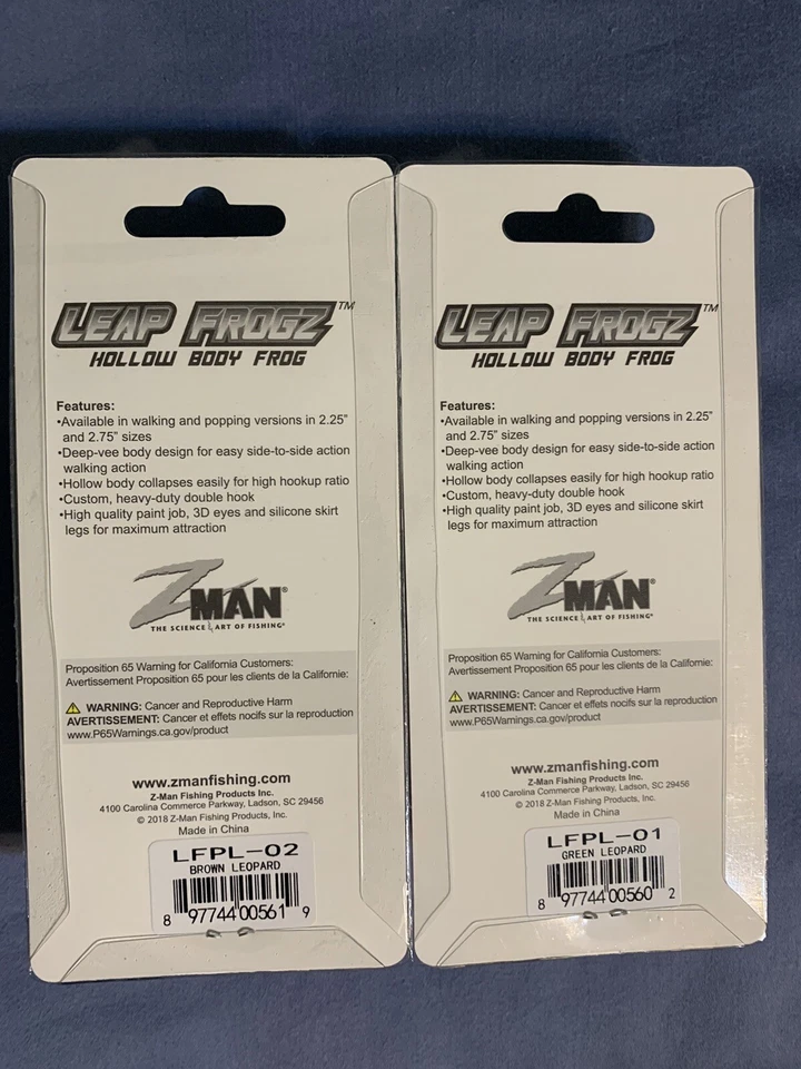 “LOTE DE 2” Z-MAN LEAP FROGZ POPPING FROGZ 2.75” Foto 2 de 2