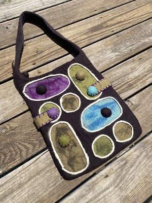 rising tide felted 100% wool bag fairy core handmade