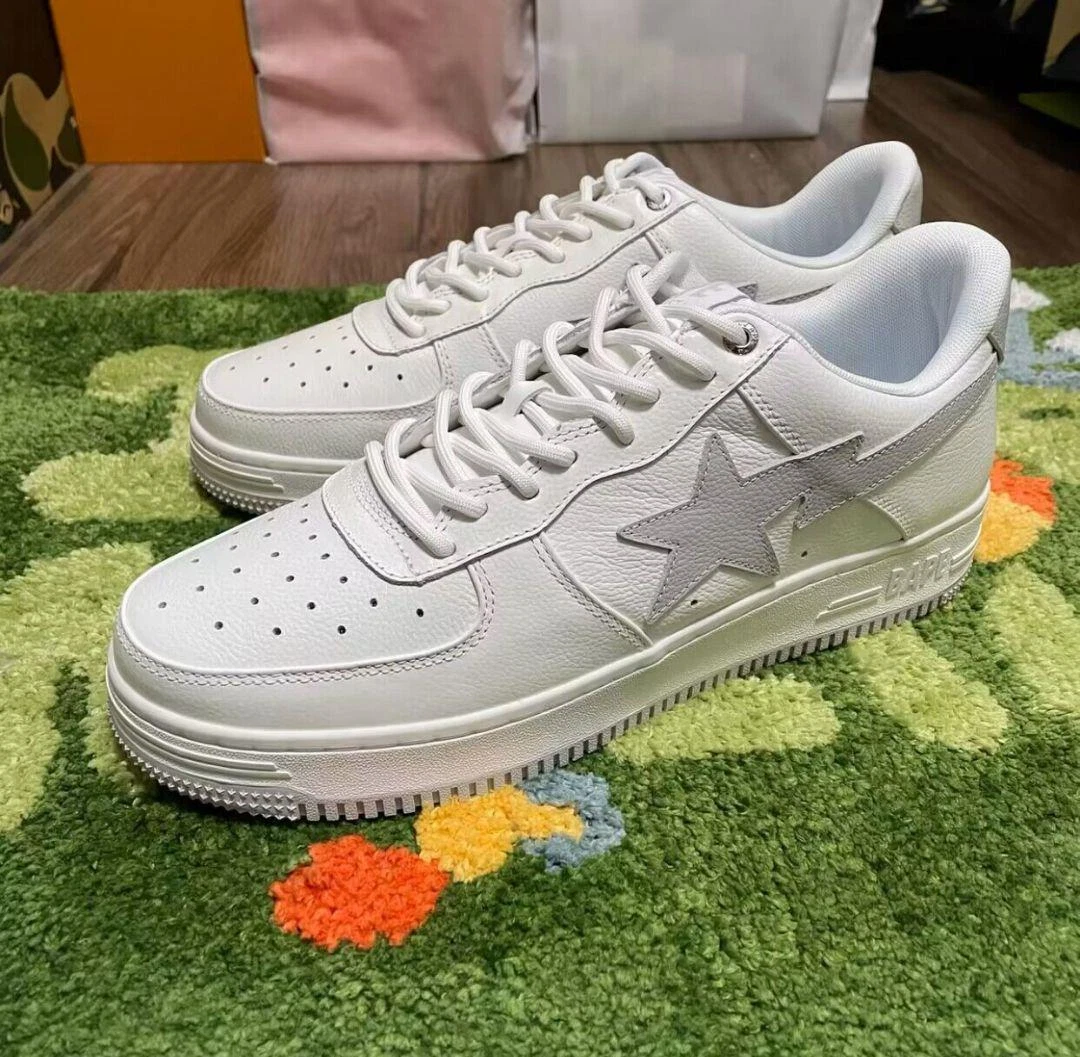 bapesta shoes all white