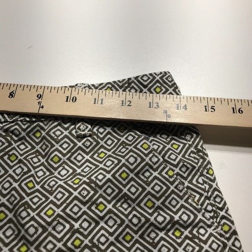 Old Navy Shorts Womens Size 16 Brown Green White Geometric Print Cotton Chino - Picture 12 of 13