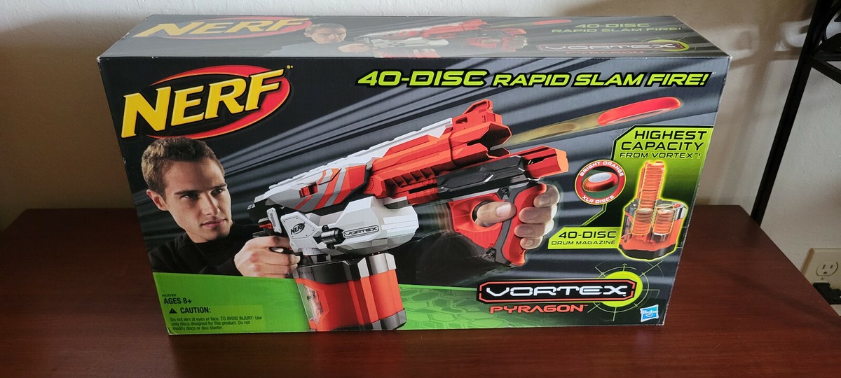 Nerf Vortex Pyragon 40-Disc Rapid Slam Fire Blaster BRAND