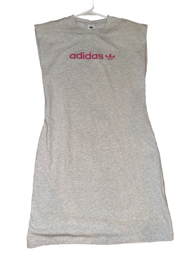 NEW! adidas Originals Trefoil Moments mini dress in heather gray size Large NWT - Picture 3 of 13