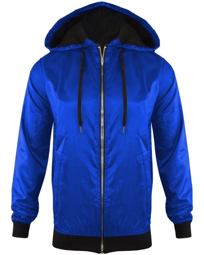 AI Ladies DANCE Top Lightweight Hooded RAINCOAT LOOK Coat Women Bomber Jacket UK - Picture 11 of 12
