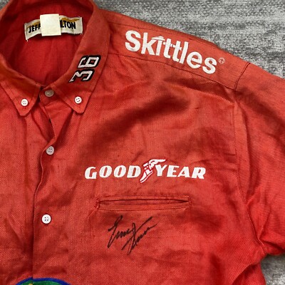 Jeff Hamilton Signed Shirt Medium Red Ernie Irvan Winston Cup Ted