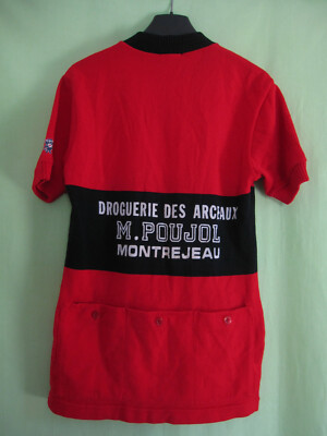 Maillot Cycliste vintage Droguerie des arceaux 70'S Acrylique jersey cycling - S