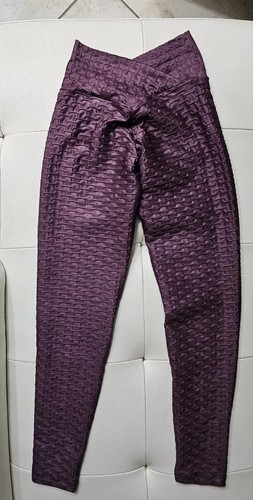Bohno Dacron Elastane Fitness Leggings Size S Crossed Front Rouched Bootie - Picture 2 of 12