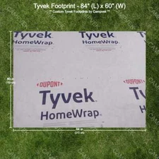 7' x 5' Tyvek Footprint, ground cloth, tarp w/ reinforced grommet corners