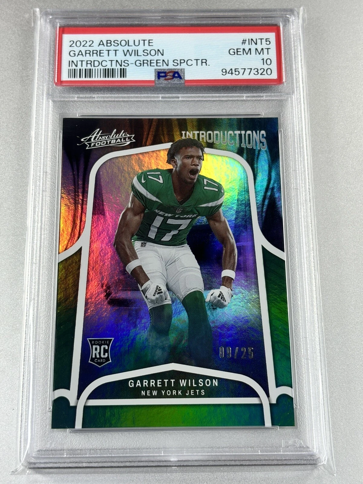 Garrett Wilson Panini Absolute Introductions #INT5 Green Spectrum