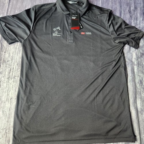 Travis Mathew NWT Men's Coto Performance Polo Black Size Large Logo Robotics