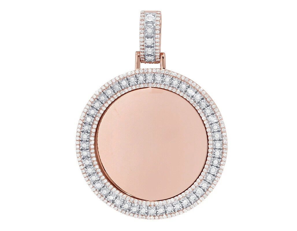 Unisex Real Diamond Swivel Memory Pendant 2 1 2 CT 10K Rose Gold 2.5