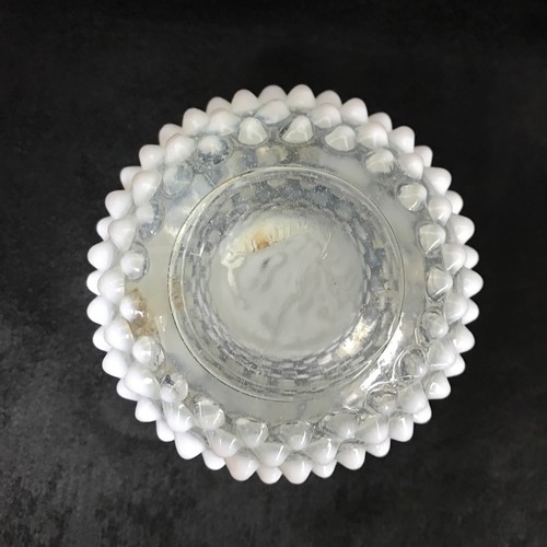 Vtg Two Fenton Hobnail Perfume Barber Bottles White Opalescent French Opalescent - Picture 11 of 12