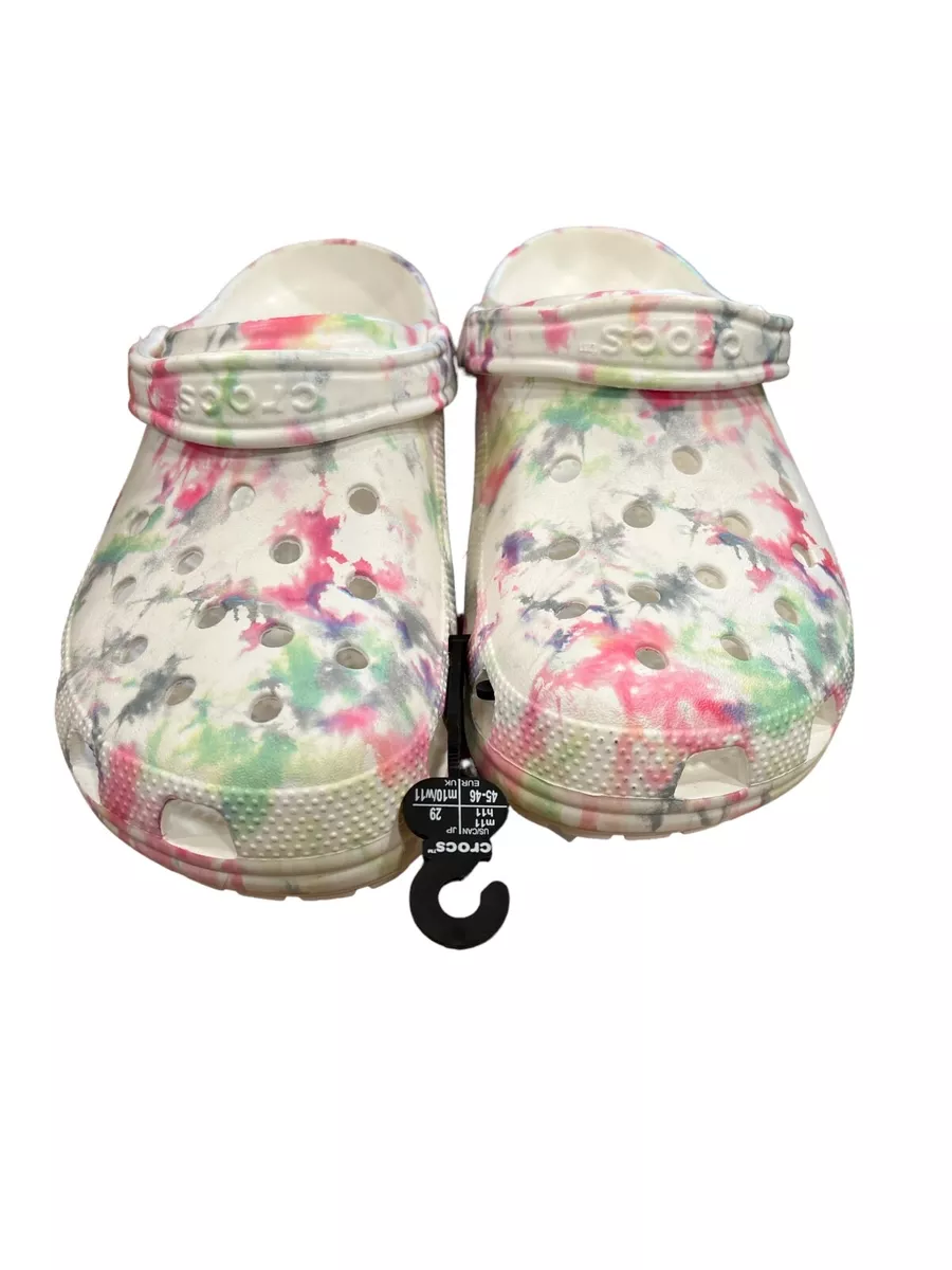 Crocs Classic Tie Dye Graphic Clog Mens 11 Womens Size 13 Pink Paint Splatter