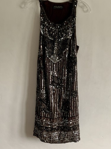 ALLSAINTS SLEEVELESS EMBELLISHED SEQUINS SHORT RAZOR BACK DRESS SIZE UK10 - Picture 18 of 24