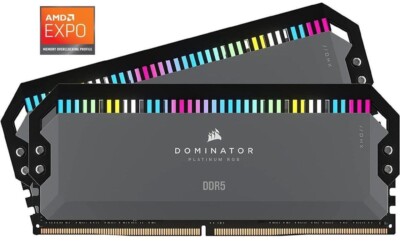 Corsair 32GB (2x16GB) DOMINATOR® PLATINUM RGB DDR5 6000MT/s