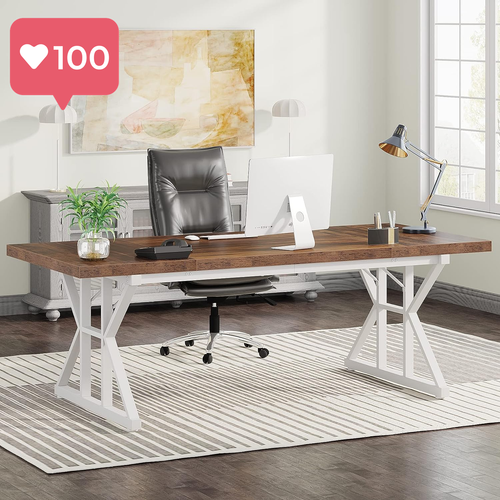 180 cm Executive Desk X-Shaped Design, Large Computer Workstation for Office - Picture 11 of 12