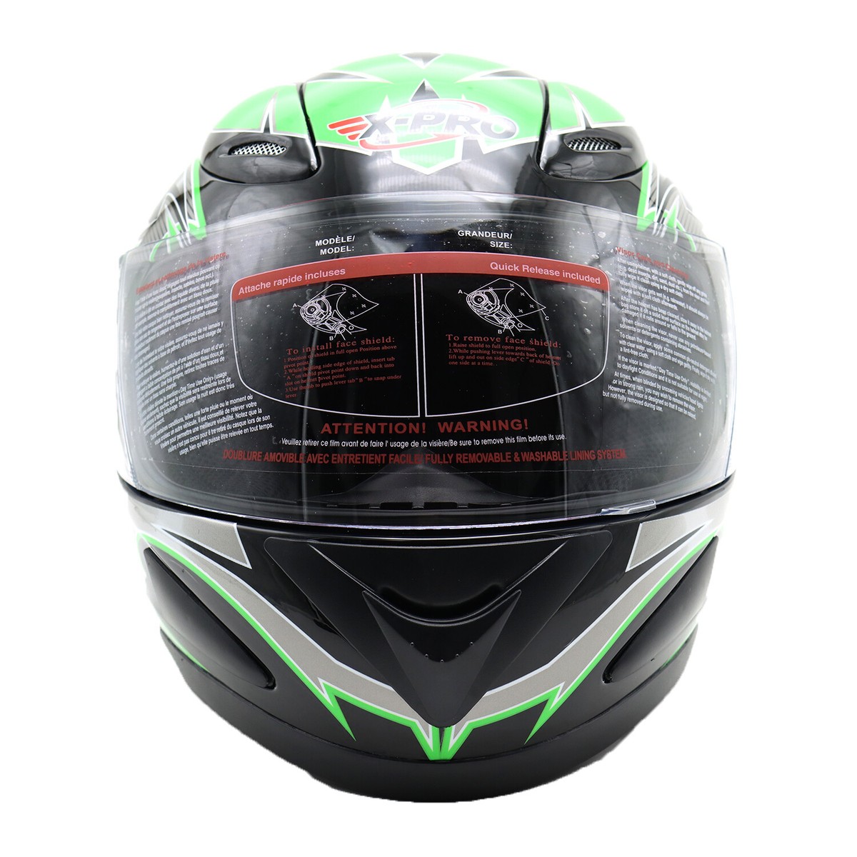 X-PRO Adult Motorcycle Full Face Helmet DOT Approved ECE R2205