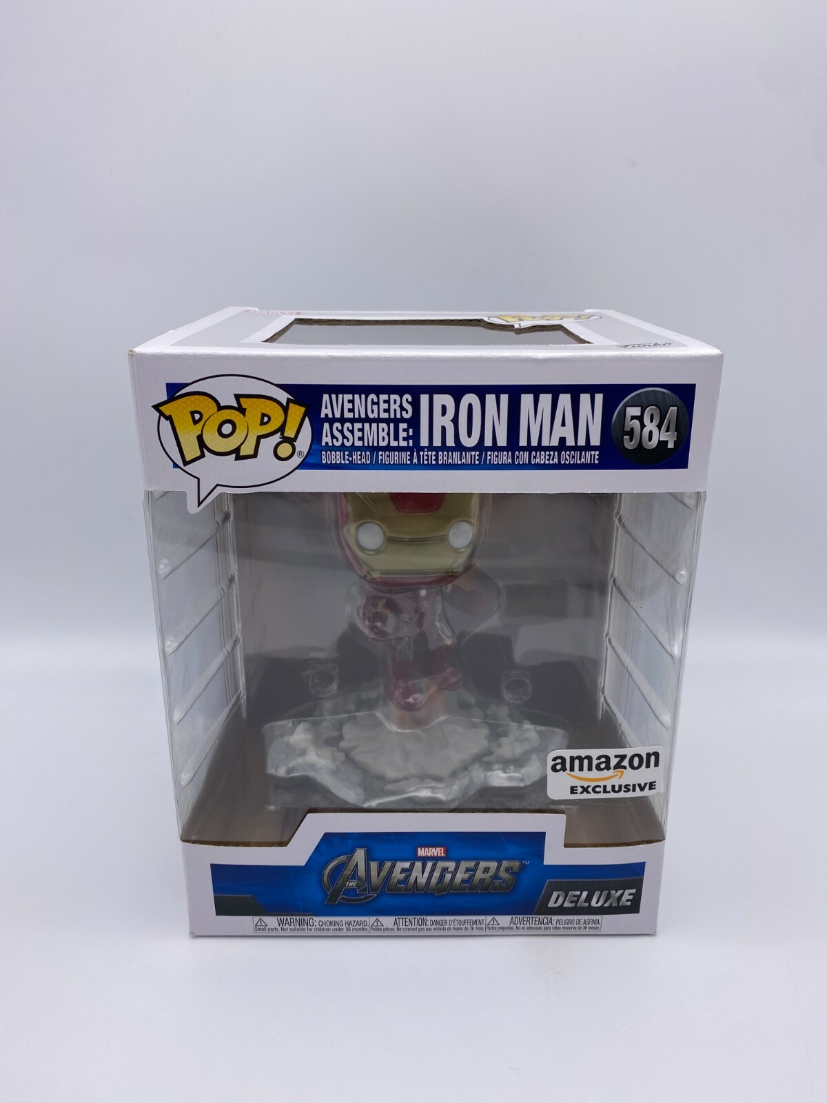Funko Pop Avengers Assemble Iron Man #584 Marvel Deluxe Vinyl Figure Amazon  Excl