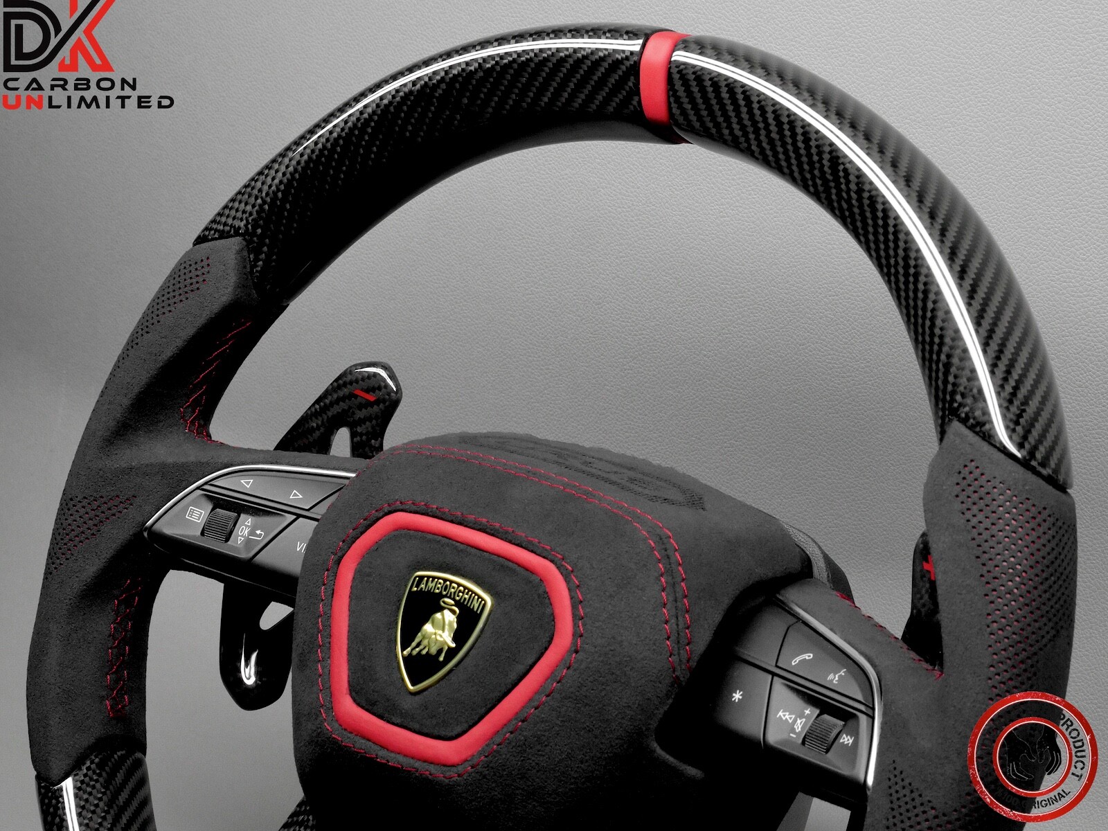 Lamborghini Urus Performante S Red Ring Alcantara Carbon Fiber Steering Wheel