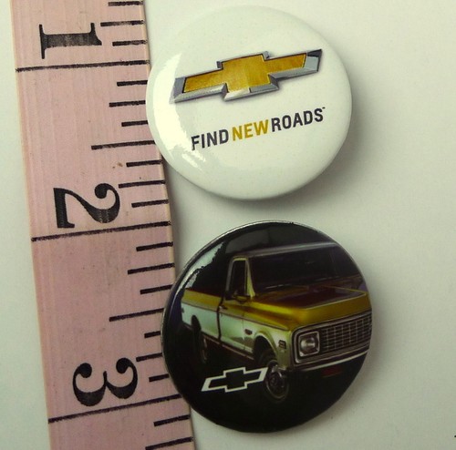 Chevrolet Chevy Pickup 1973 Gold Bowtie Emblem Lot of 2 Pins - Picture 3 of 7