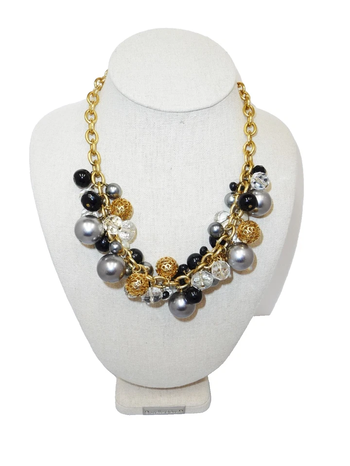 Collar Coach Signature Perla de Tahití Tono Dorado 18" Cha Cha Voluminoso Declaración Foto 3 de 4