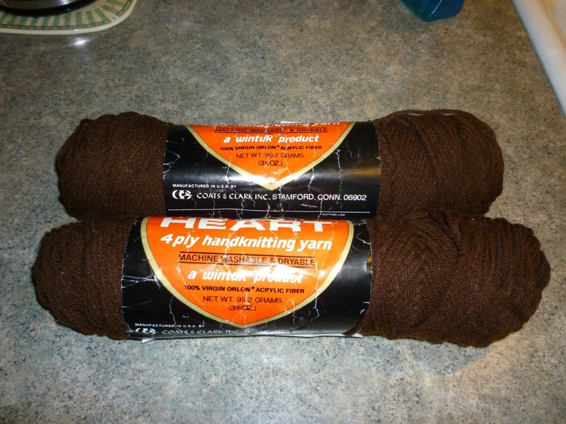 Two Skeins - Red Heart - Color Coffee - Nice Yarn!