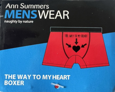 Ann Summers Neuheit Boxershorts Herren ''THE WAY TO MY HEART'' Medium