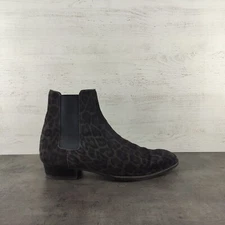 Saint Lauren Leopard suede chelsea boots Sz 42, US 9 mens