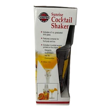 Sunrise 18 oz Cocktail Shaker With 2oz Shot Glass Strainer Lightweight Portable