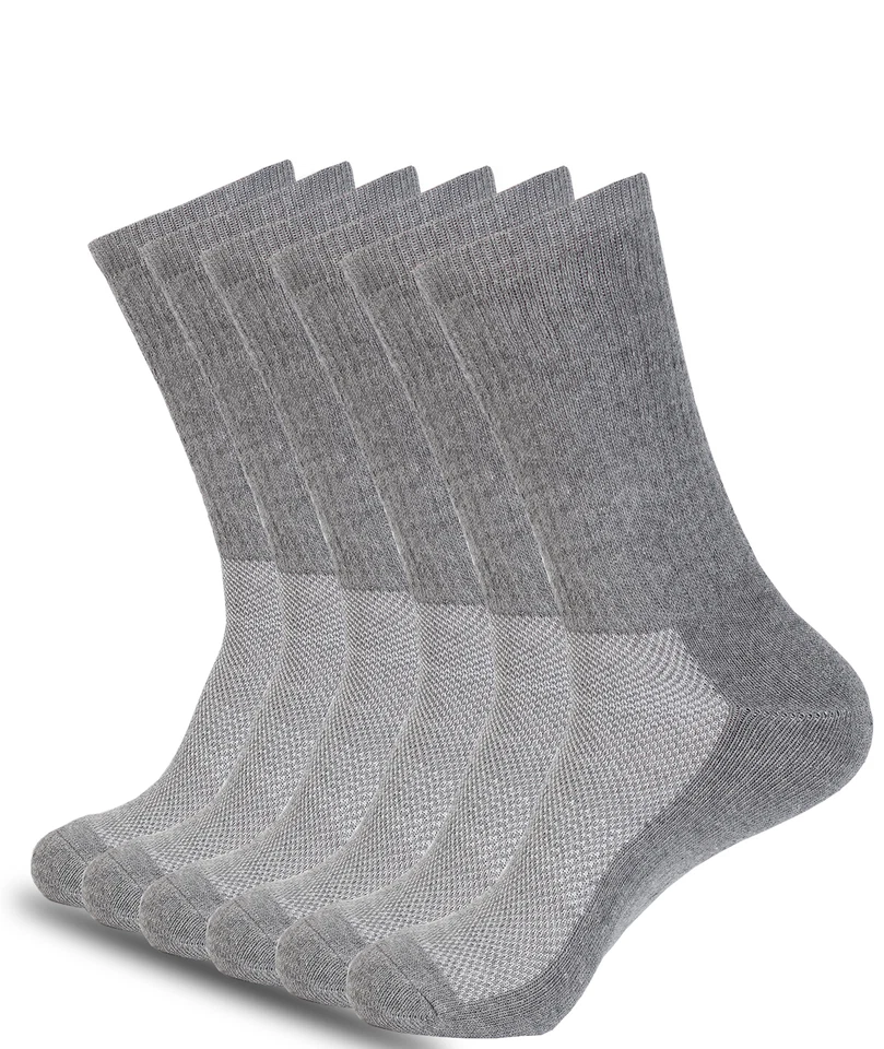 6 pares de calcetines de algodón lisos deportivos deportivos de trabajo blanco negro gris Foto 3 de 3