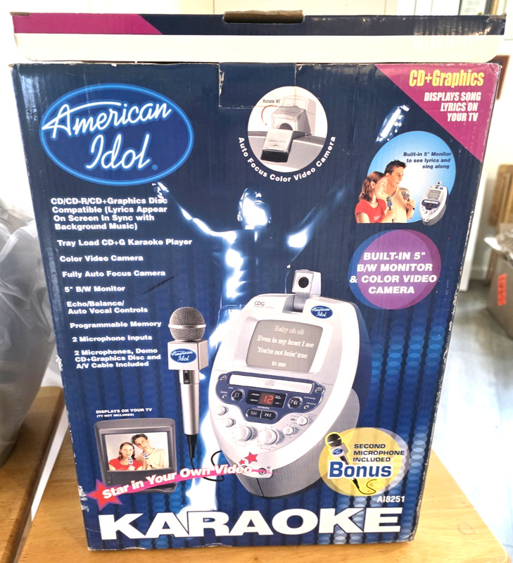 American Idol Karaoke System Sealed w/ 2 Mics/ Camera  New Open Box Never Used