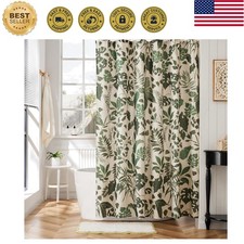 Boho Shower Curtain Green Cute Floral Shower Curtains for Bathroom Allover Ju...