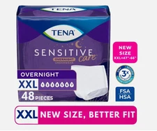 TENA Sensitive Care Overnight Women’s Incontinence Underwear XXL, `12 Ct