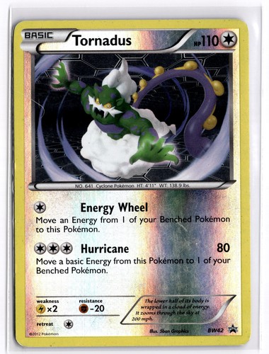 Pokemon TCG Tornadus BW42 Black and White Black Star Promo Reverse Holo MP