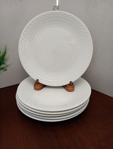 Mikasa Jenna Salad Plates 8.25" Set of 6 Bone China White MIKASA