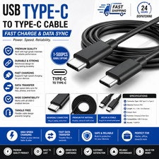 USB-C to USB C Type-C Fast Charging Data SYNC Charger Cable Cord 3/6/10FT lot