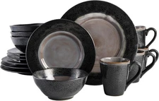 16PCS Stoneware Dinnerware Set Dinner Plates Dessert Plates Cereal Bowls Mugs