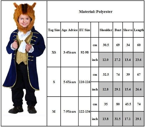 Halloween Die Schöne und das Biest Kinder Junge Cosplay Kostüm Party Kostüm Outfit - Bild 2 von 11
