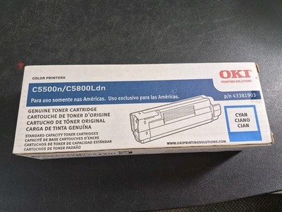 OKI Printing Solutions C5500n/C5800Ldn P/n 43381903 Cyan Toner Cartridge