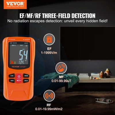 3-in-1 EMF Meter, 5Hz-6GHz, Handheld Rechargeable Electromagnetic Field Radiatio