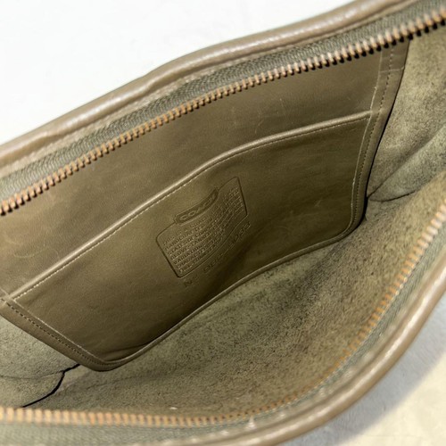 Vintage COACH Ergo Zip Shoulder Bag Olive Green Leather - Picture 8 of 10